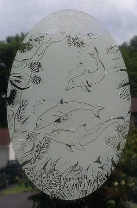 Dolphin Etched Decal