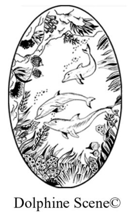 Dolphin Scene Etched Decal