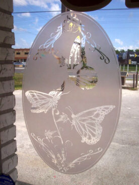 Butterflies Etched Glass Decal